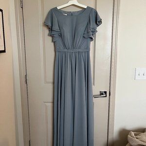 JJ's House A-line Scoop Floor-Length Chiffon Bridesmaid Dress With Ruffle